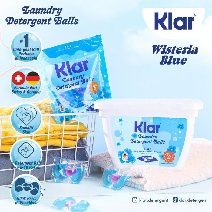 Gambar KLAR Laundry Detergent Ball 3in1 (BOX) Detergent dan Softener - Biru dari Xtive Electronic undefined Tokopedia