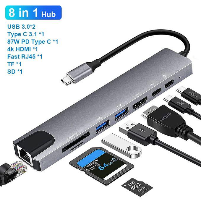 Gambar Netline Type C to HDMI 8 in 1 Lan Type-C SD Card USB 3.0 HDMI VGA Port - BD dari Universal disc undefined Tokopedia