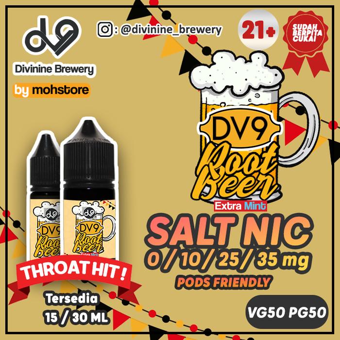 Gambar Liquid Vape Dv9 Rootbeer Mint Salt Nic POD FRIENDLY Saltnic - 15mg, 10mg dari Mohstore9 undefined Tokopedia
