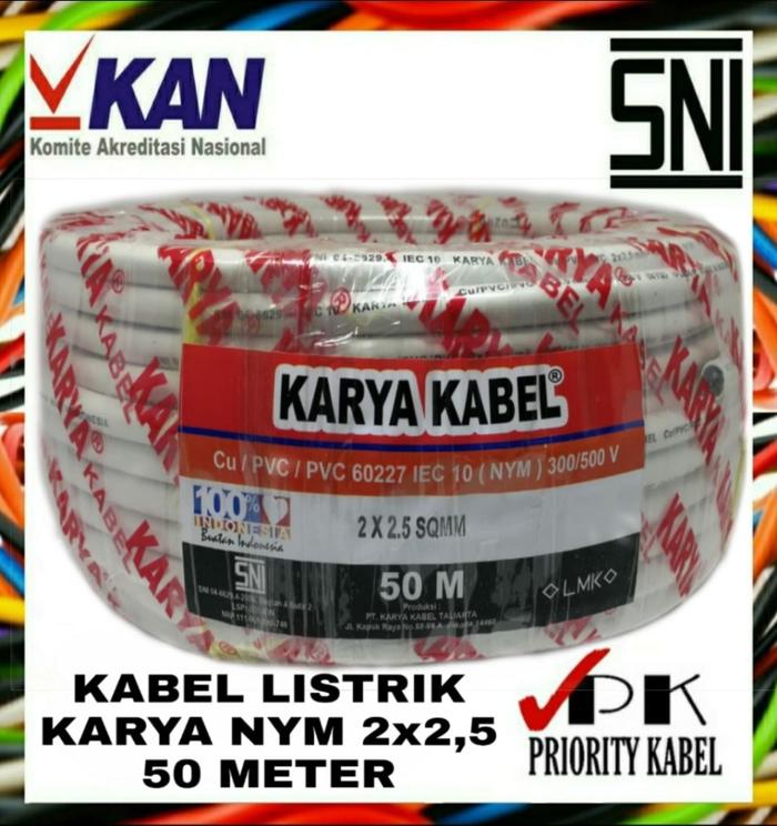 Gambar Kabel SUPREME Kawat NYM 2x2,5 2x2.5mm 100 Meter (100M) - KARYA KABEL dari Priority Kabel undefined Tokopedia