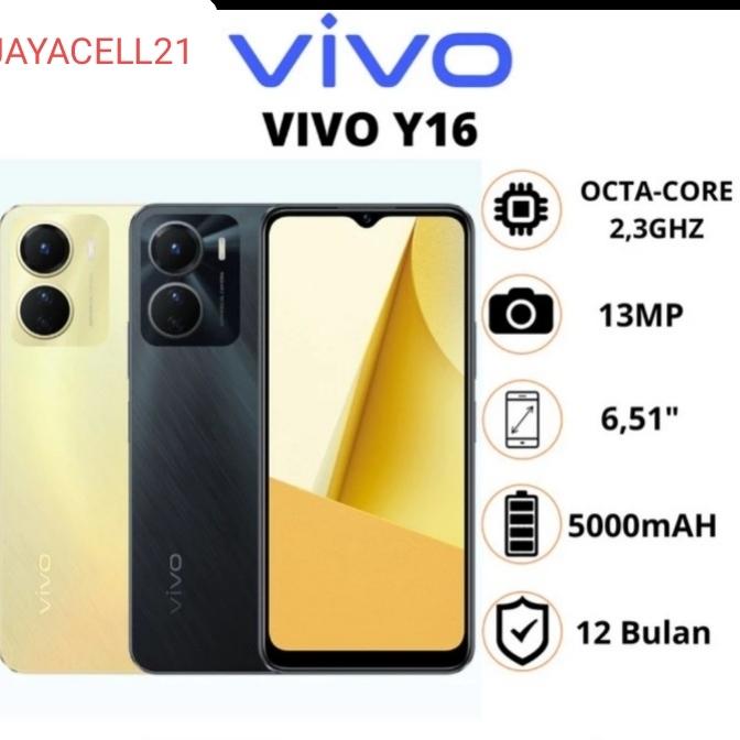 Gambar PROMO HP VIVO Y16 RAM 6/128GB GARANSI 1 TAHUN DISTRIBUTOR - VIVO Y16 6/128, Gold dari jayacell123 undefined Tokopedia