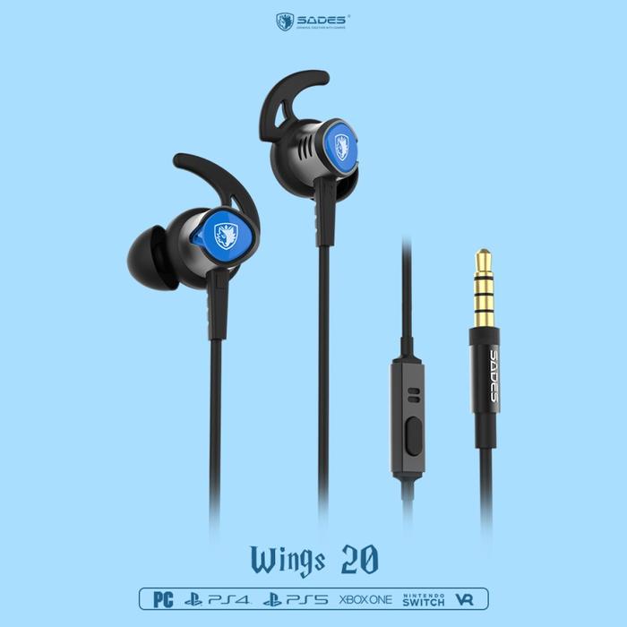 Gambar SADES WINGS 20 Gaming Earphone - BLACK dari GGSTORESBY undefined Tokopedia