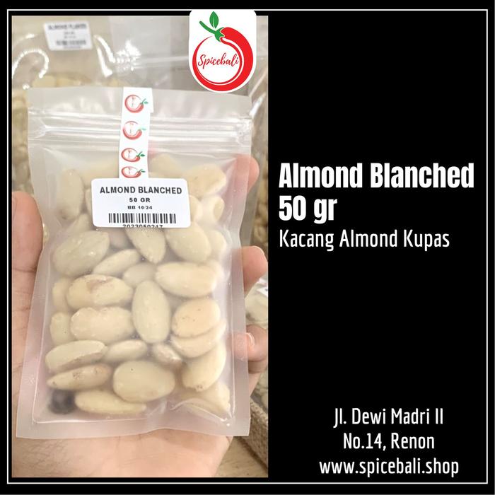 Gambar 250 gr Kacang ALmond Nut Mentah Kupas / Organic Raw Almond Blanched - 50 gr dari SpiceBali undefined Tokopedia