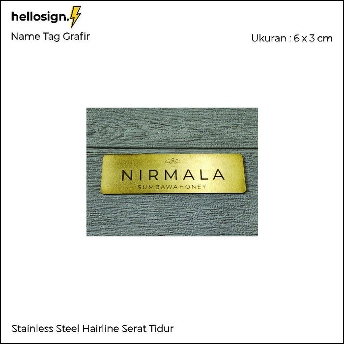 Gambar Custom Name Tag Stainless Steel | Name Tag Dada Grafir - Nametag Grafir dari hellosign. undefined Tokopedia