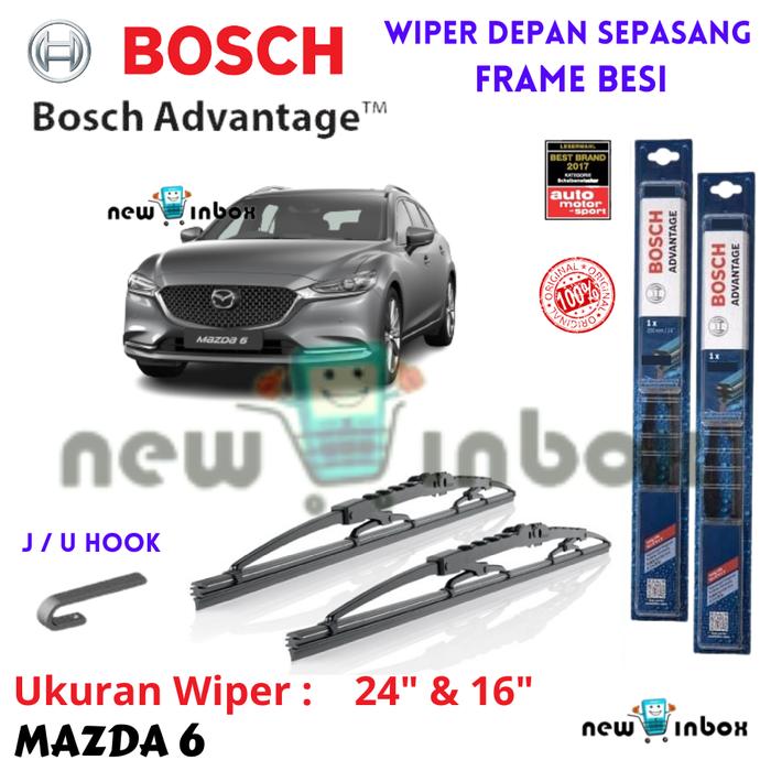 Gambar Wiper Depan Mobil MAZDA 6 2013-On Sepasang BOSCH Advantage 24" & 16" - Depan 24" & 16" dari NEW IN BOX undefined Tokopedia