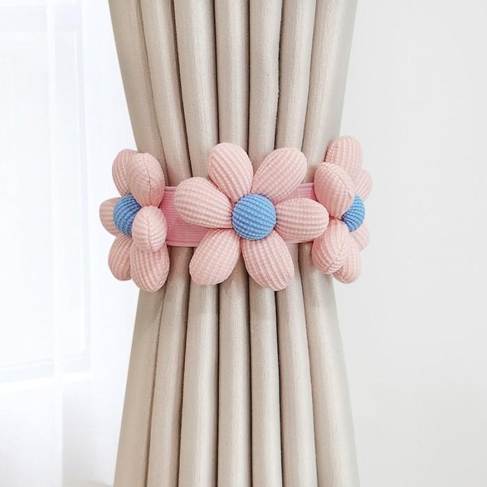Gambar Curtain Holder / Pengikat Tali Ikat Hordeng Gorden Tirai Bunga Shabby - Triple Pink dari Pn Z Corner undefined Tokopedia