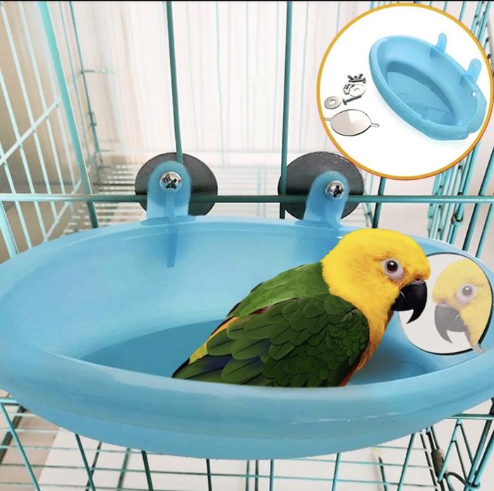 Gambar Tempat Mandi Burung Kaca Lovebird Pleci Pet Bird Bath Cage Parrot Bathtub with Mirror Bird Cage Accessories Shower Box Small Parrot Cage Pet Toys Bird | 2.034.0501 | DW-05730 dari More More More More undefined Tokopedia