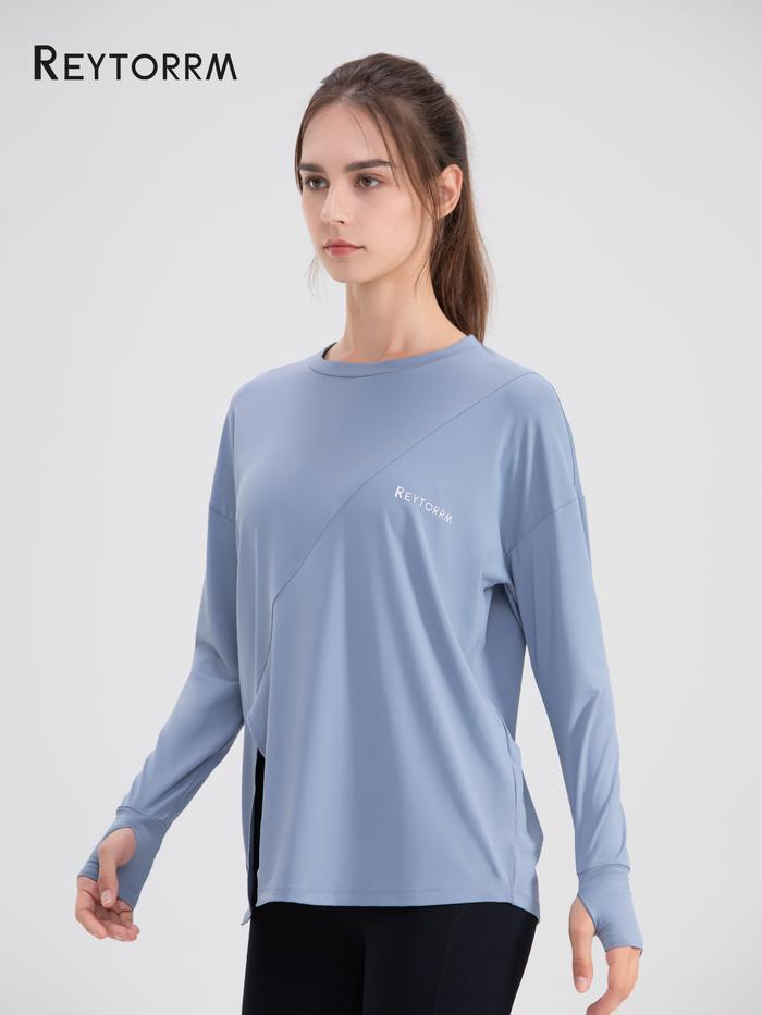 Gambar Reytorrm Atasan Yoga Lengan Panjang gaya baru Wanita Lari Gym sport - Biru Muda, XL:70-80KG dari Reytorrm Sport undefined Tokopedia