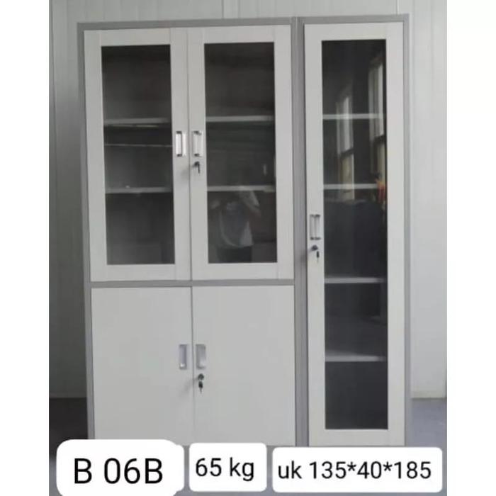 Jual Lemari Arsip Besi Rak Buku 3 Pintu Import 135x40x185cm B06B - Kota ...