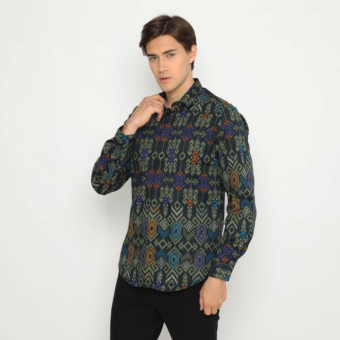 Gambar 5958 Batik Pria Lengan Panjang Hijau Songket Long Green Batik Songket - Hijau, M dari NFZ WEAR undefined Tokopedia