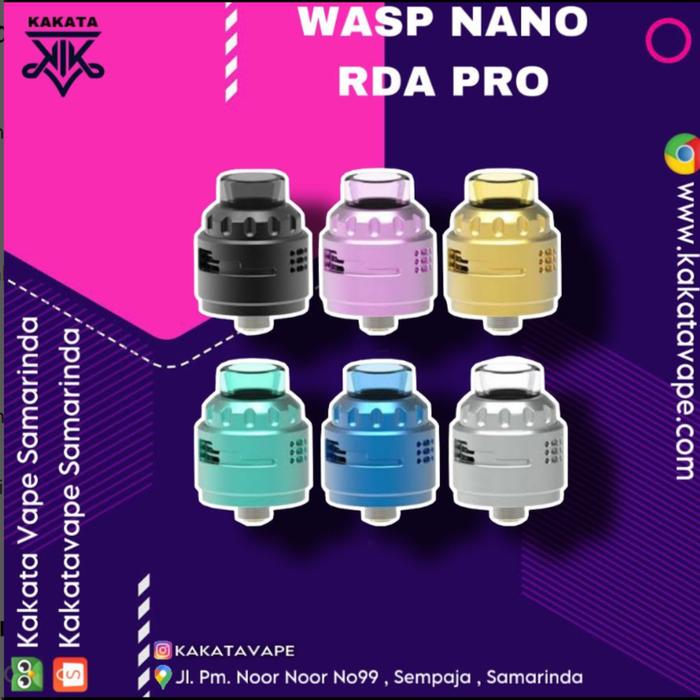 Gambar Atomizer⁣ Wasp Nano RDA PRO⁣ -Black⁣ -Blue⁣ -Cyan⁣ -Gold⁣ -Pink dari Kakata Vape Samarinda undefined Tokopedia