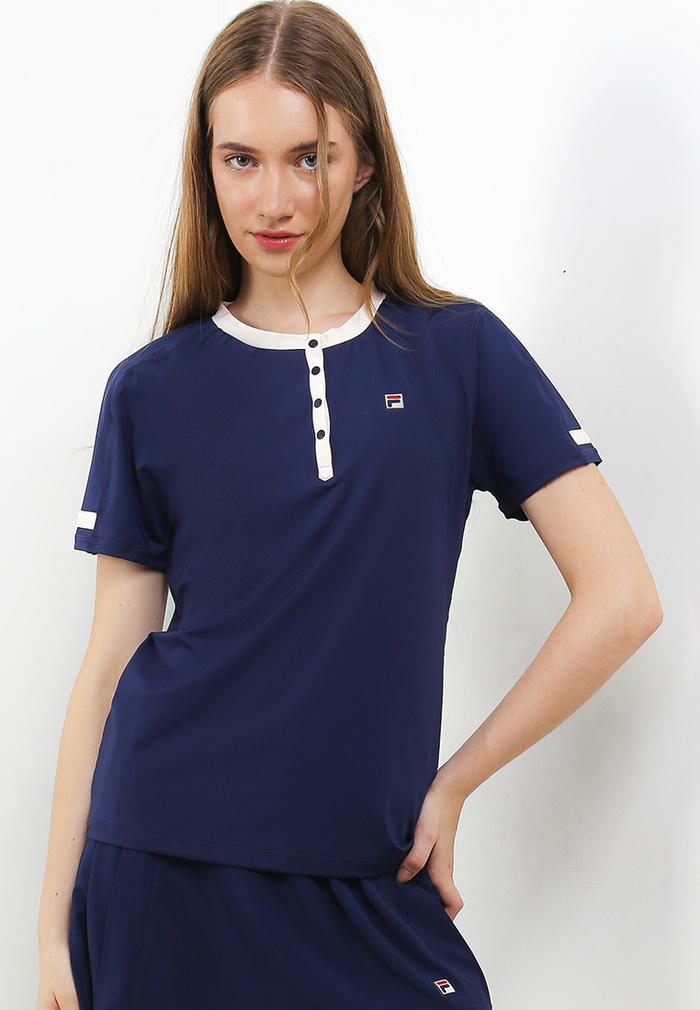Gambar FILA Tennis Performance T-Shirt Wanita Niezia - Navy - M dari FILA Official Store undefined Tokopedia