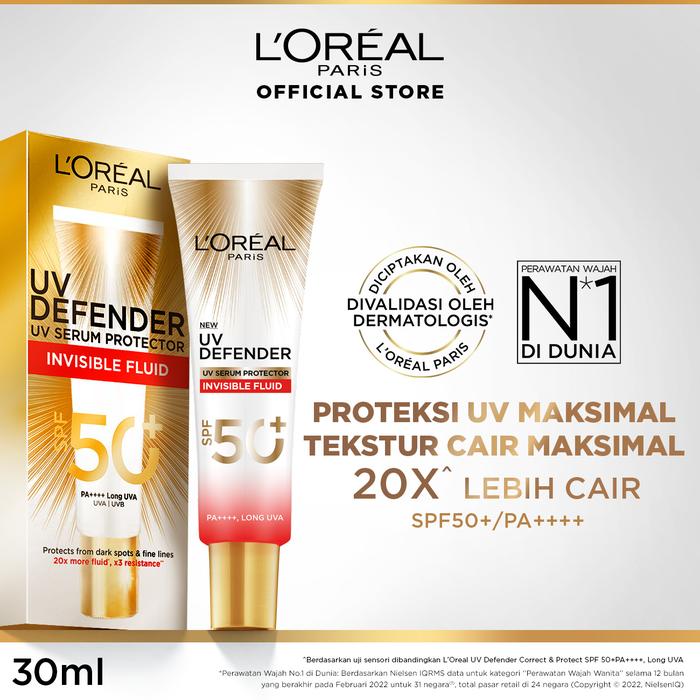 Gambar L'Oreal Paris UV Defender UV Protector SPF50+ Sunscreen 30ml - Invisible Fluid dari L'Oreal Paris ID undefined Tokopedia