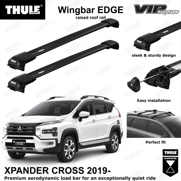 Gambar XPANDER CROSS Thule crossbar Wingbar EDGE roof rail slim low profile - Black dari VIPautoshop undefined Tokopedia