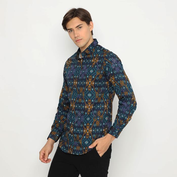 Gambar 6798 Kemeja Batik Pria Lengan Panjang Motif Songket Hijau Long Batik - Hijau, M dari NFZ WEAR undefined Tokopedia