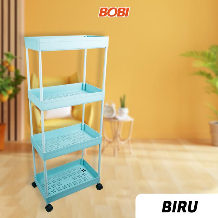 Gambar Rak Susun Serbaguna 4 Tingkat Dengan Roda Kode 846/Rak Kamar Mandi - Biru dari JINGGA STOREE undefined Tokopedia