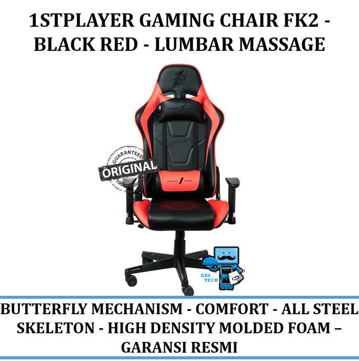 Jual Kursi Gaming 1stplayer Gaming Chair Fk2 Black Red Lumbar