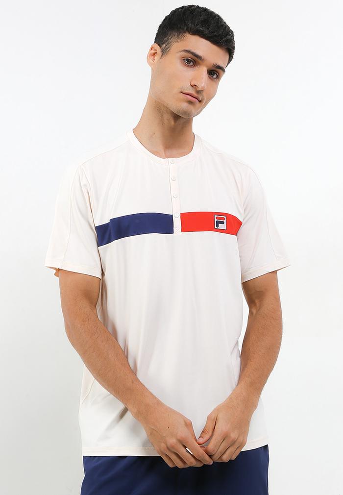 Gambar FILA Tennis Performance T-Shirt Pria Piorivo - Cream - S dari FILA Official Store undefined Tokopedia