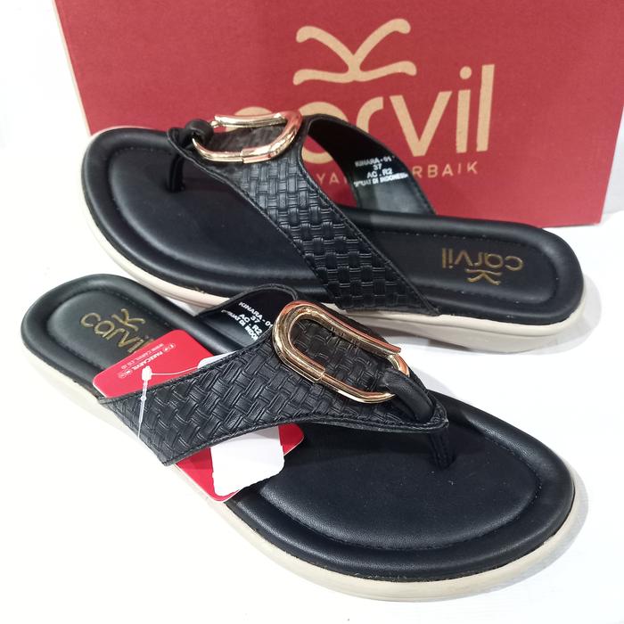 Gambar sandal casual wanita CARVIL kinara 01 original - Hitam, 36 dari Kizia shoes undefined Tokopedia
