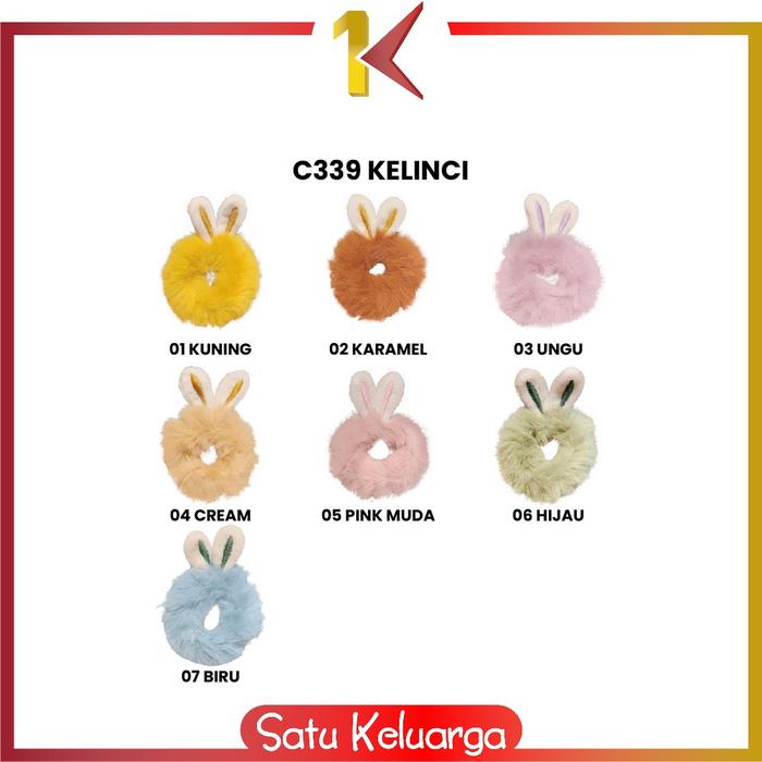 Gambar SK-C339 Ikat Rambut Scrunchie Korea Bentuk Kelinci dan Crown / Cepol - RABBIT, 06 dari Satukeluarga undefined Tokopedia