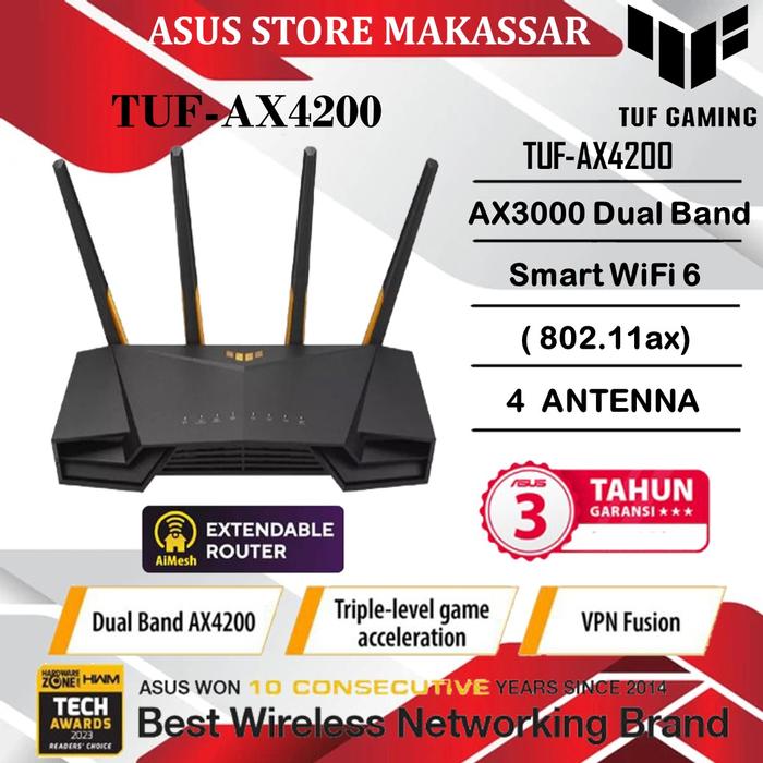 ASUS TUF-AX4200 Routeur Gaming Wifi 6 Dual Band AiMesh MU-MIMO pas cher