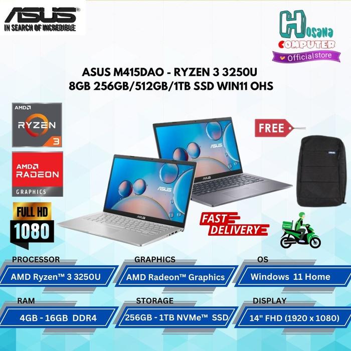 Promo LAPTOP ASUS M415DAO RYZEN 3250U 8GB 256GB SSD 14