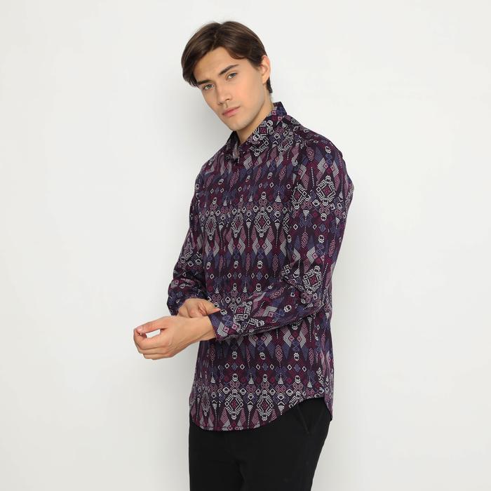 Gambar Kemeja Batik Pria Lengan Panjang Slimfit Long Songket Purple 6500 - Ungu, M dari NFZ WEAR undefined Tokopedia