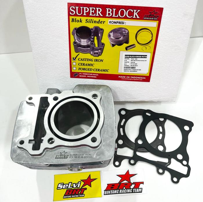 Gambar BLOK BOREUP & FORGED PISTON BRT VARIO 160 PCX 160 ADV 160 62 MM 180 CC - BLOK+PAKING SET dari SelviBRT undefined Tokopedia