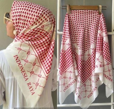 Jual Jilbab Merah Putih Segiempat Jilbab Kemerdekaan (instan) - Kota