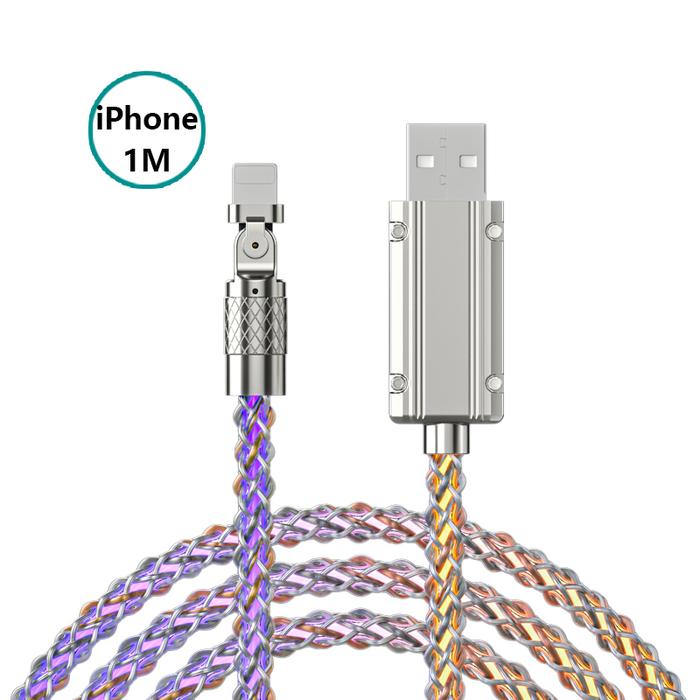 Gambar 180 Rotate RGB 120W USB A to USB Type C Elbow Data Cable Fast Charging - Lightning dari AinWare undefined Tokopedia