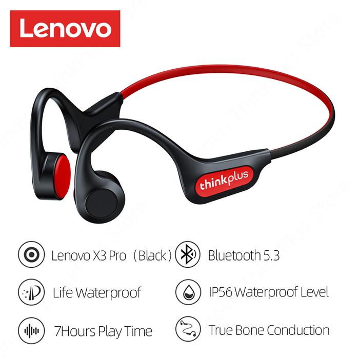Gambar Lenovo X3 Pro Bone Conduction Earphones Bluetooth 5.3 HiFi Headset - X3 Pro Hitam dari AinWare undefined Tokopedia