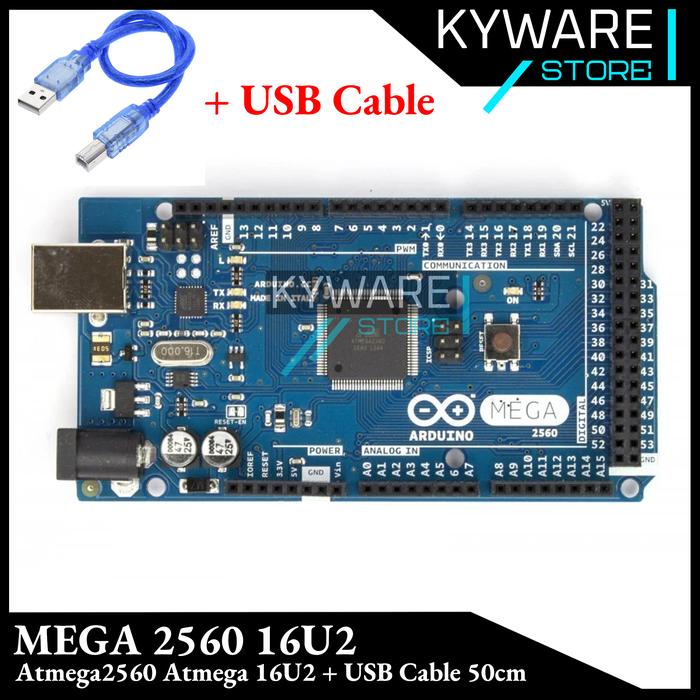 Gambar Arduino Mega 2560 R3 16U2 Compatible Board Atmega + Kabel USB - Mega2560 + USB dari Kyware undefined Tokopedia