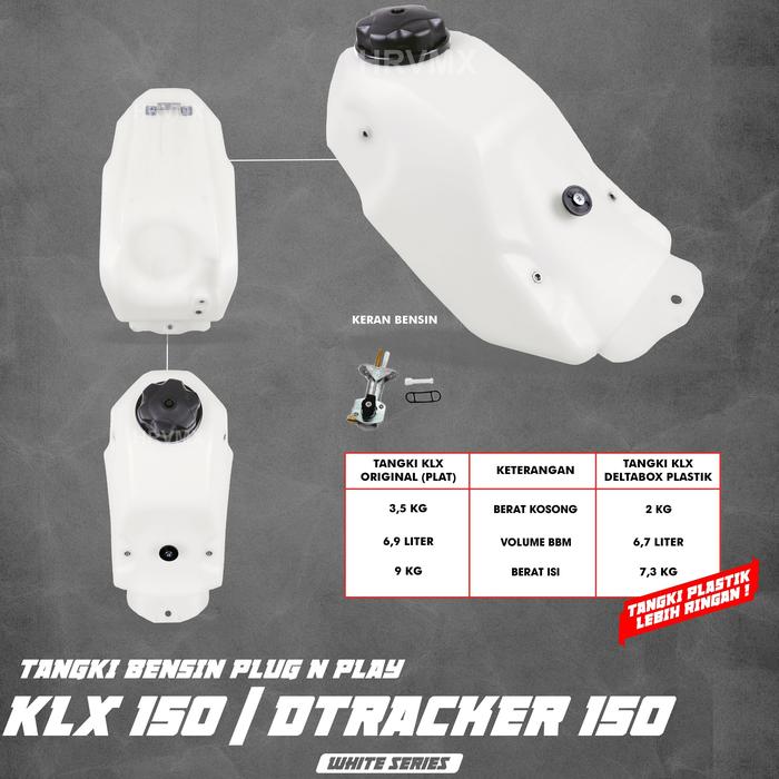 Gambar TANGKI Plastik KLX 150 BF L G S DTRACKER 150 NEW OLD PNP Deltabox - Putih dari DIRT BIKE CHANNEL ID undefined Tokopedia
