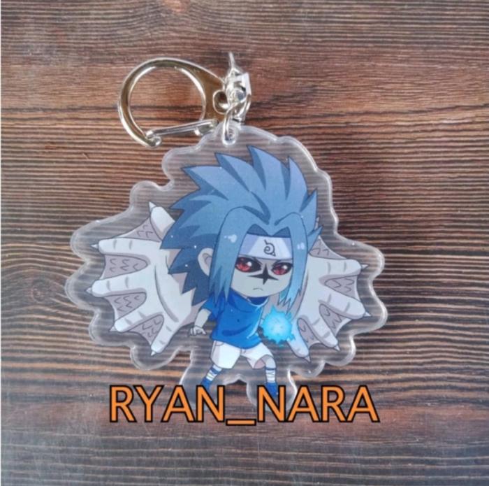 Gambar Gantungan  Kunci Akrilik Anime Naruto 2 Sisi Ryan Nara - Sasuke Segel dari Riyan_Nara undefined Tokopedia