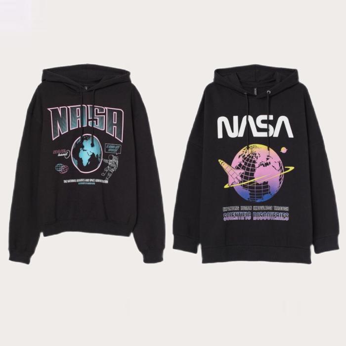 Jual HNM NEW FULL TAG NASA PLANET SCIENTIFIC BLACK HOODIE SWEATER