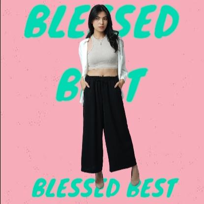 Gambar celana kulot wanita fashion crinkle airflow premium - Hitam dari BLESSED BEST undefined Tokopedia