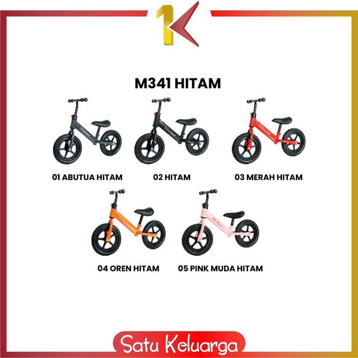 Gambar SK-M341 Mainan Anak Sepeda Balance Bike Tanpa Pedal Anak Roda 2 - HITAM , 03 dari Satukeluarga undefined Tokopedia