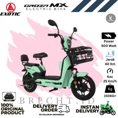 Gambar Sepeda Listrik EXOTIC Groza MX E Bike 500 Watt Removable Battery - Tea Green dari BRECHT.ID OFFICIAL STORE undefined Tokopedia