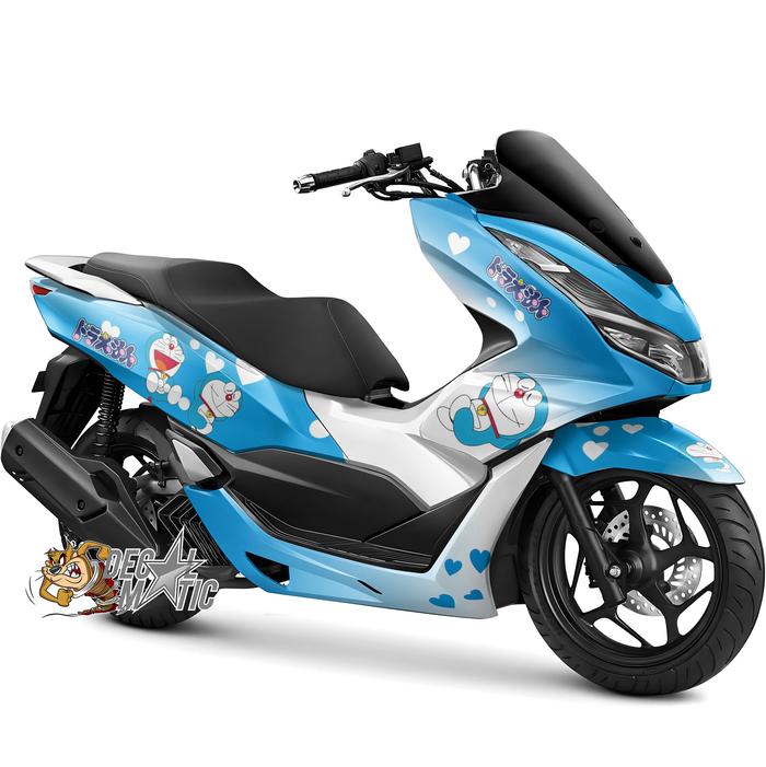Gambar Stiker Decal Full Body Motor Honda PCX 150 PCX160 Doraemon Love - Biru, PCX 160 dari decalmatic_NEW undefined Tokopedia