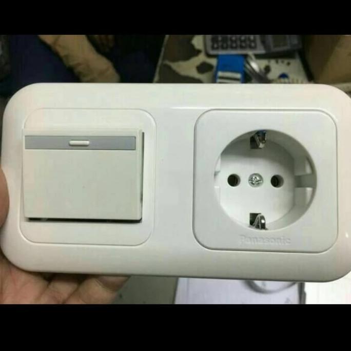 Gambar stop kontak panasonic plus saklar tunggal single engkel putih wide sty - NCP WIDE SERIES dari atinastoe undefined Tokopedia