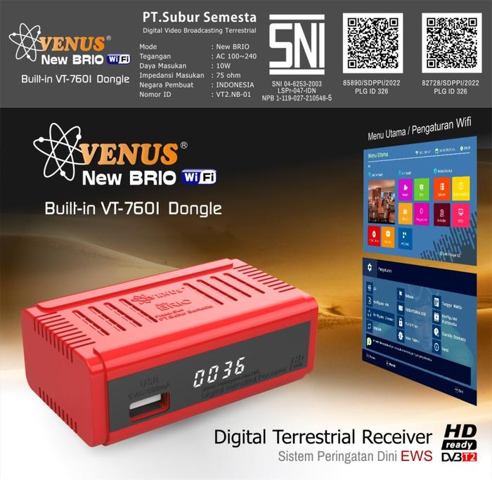 Gambar Set Top Box TV Digital Venus Brio Mini Built in Dongle Wifi - BRIO MER dari ACTIV SHOP31 undefined Tokopedia