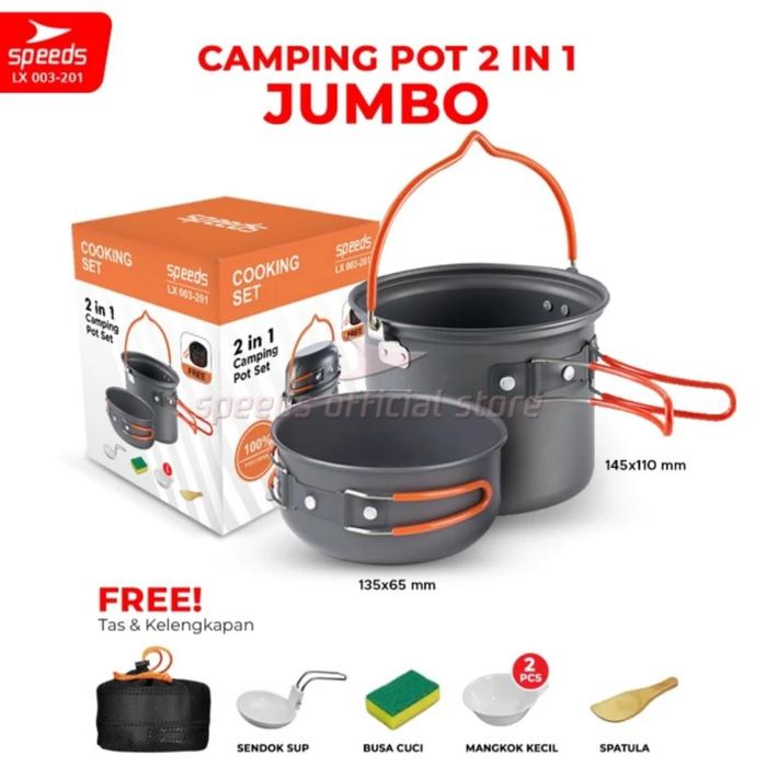 Gambar Speeds Alat masak Camping Piknik 2 In 1 Cooking set Nesting LX 003-201 dari Sewarna99 undefined Tokopedia
