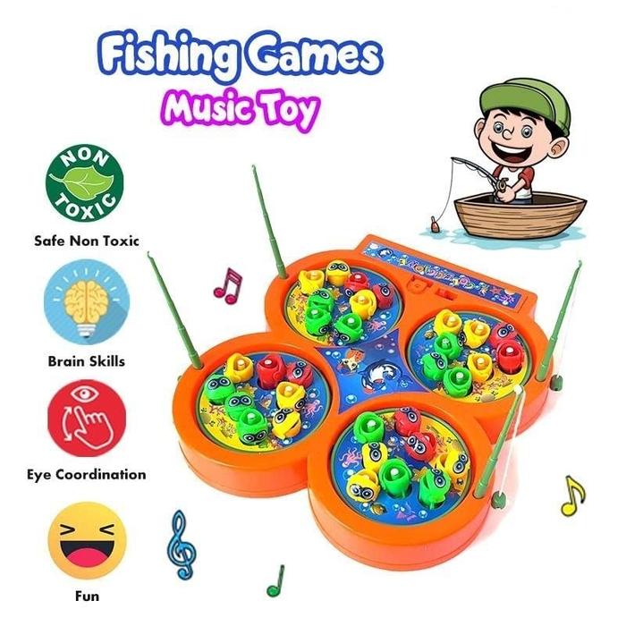 Gambar Catching Game Mainan Memancing 4 Kolam Fishing Game Music dari JYE undefined Tokopedia