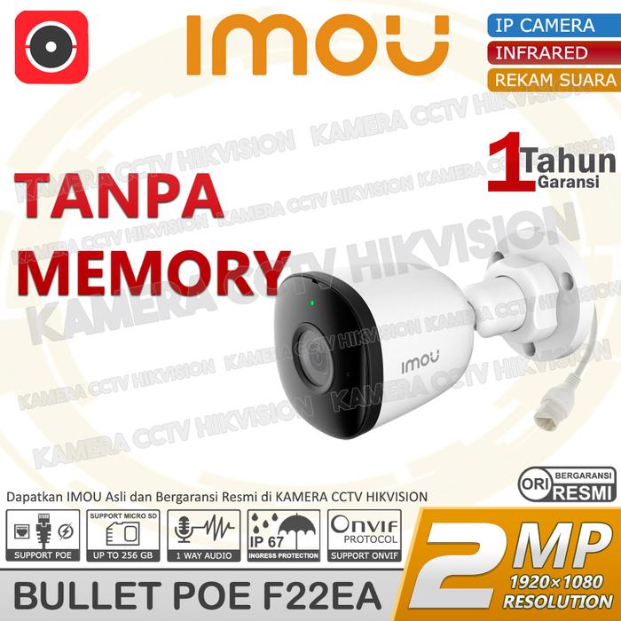 Gambar IMOU IPC-F22EA KAMERA CCTV IP CAMERA BULLET 2MP AUDIO IR ONVIF - TANPA MEMORY dari KAMERA CCTV HIKVISION undefined Tokopedia