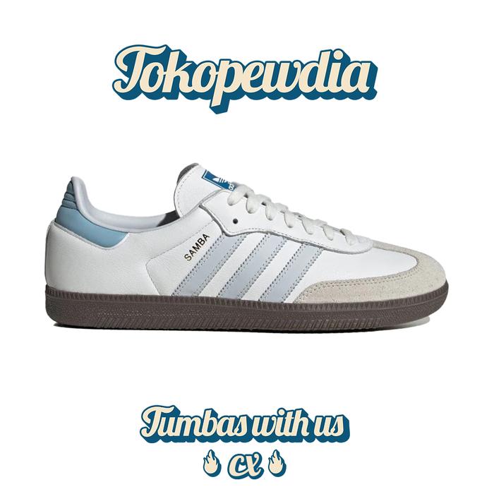 Jual Adidas Samba Og Core White Halo Blue Gum - 36 2/3