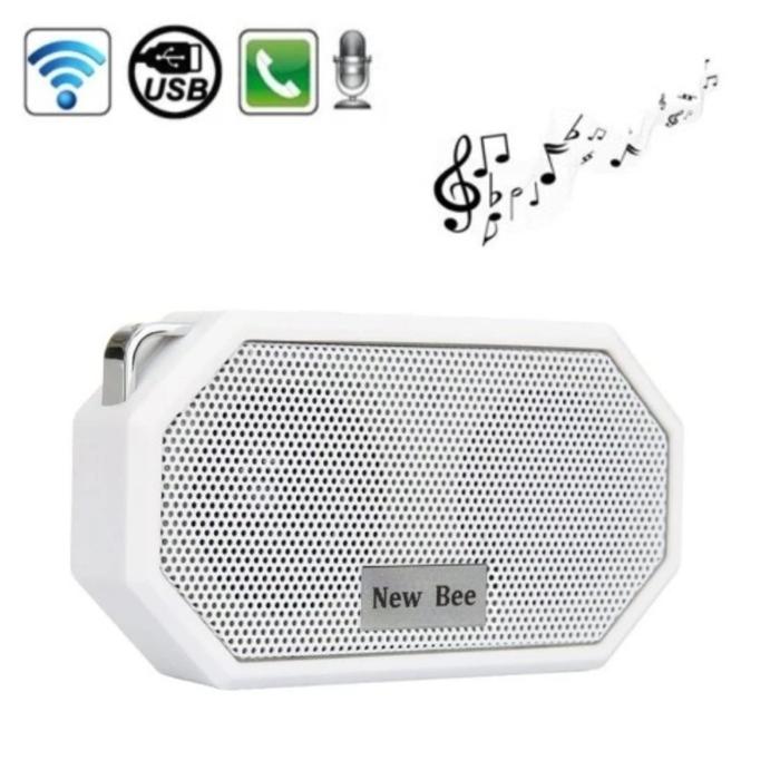 Gambar NEW BEE Portable Waterproof Shockproof CSR 4.0 Bluetooth Speaker - WHITE dari Pro-X Technology undefined Tokopedia