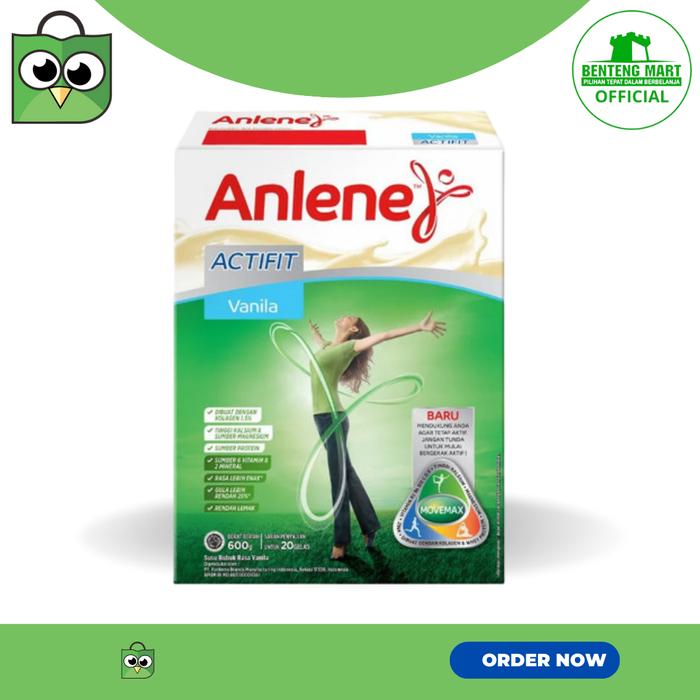 Gambar ANLENE ACTIFIT VANILLA 12X600 GR dari BentengMartMakassar undefined Tokopedia