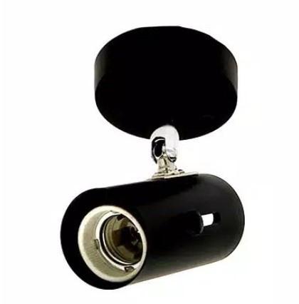 Gambar Kap Lampu Sorot Spot Lampu spotlight/kap lampu track rell plafon E27 - 1024 HITAM dari Listrik-store undefined Tokopedia