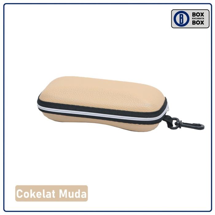 Gambar Tempat Kacamata Sleting Warna / Pouch Kacamata - K5 COKELAT MUDA, +ANTI FOG dari Bertha Indonesia undefined Tokopedia
