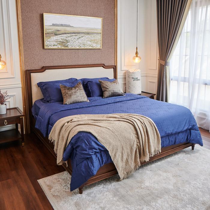 Gambar Sprei Set ALSTON SOLID NAVY Premium (TENCEL Lyocell) READY - Sprei Set, X King 200x200 dari Sleep Project undefined Tokopedia